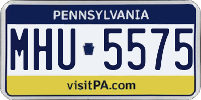 PA license plate MHU5575