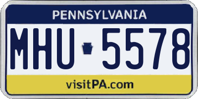 PA license plate MHU5578
