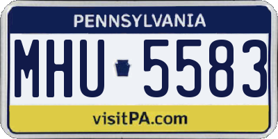 PA license plate MHU5583