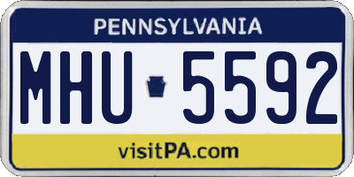 PA license plate MHU5592