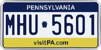 PA license plate MHU5601