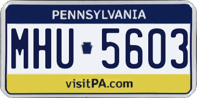 PA license plate MHU5603