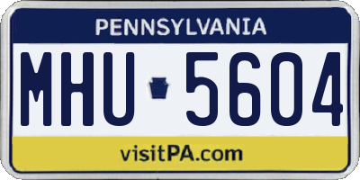 PA license plate MHU5604