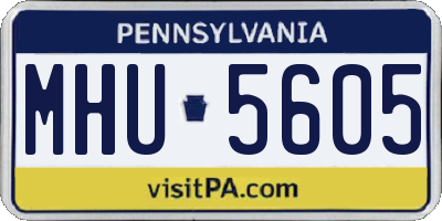 PA license plate MHU5605