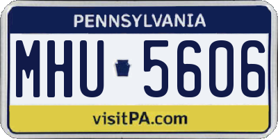PA license plate MHU5606