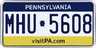 PA license plate MHU5608