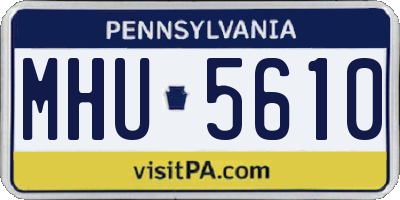 PA license plate MHU5610