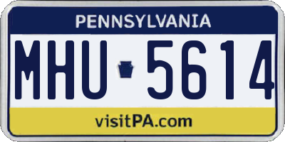PA license plate MHU5614