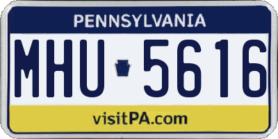 PA license plate MHU5616