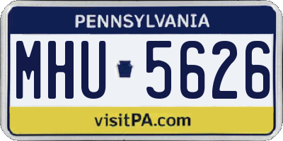 PA license plate MHU5626
