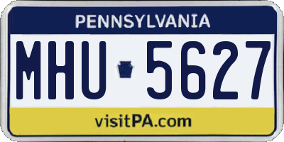 PA license plate MHU5627