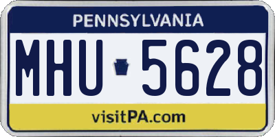 PA license plate MHU5628