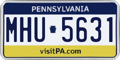 PA license plate MHU5631