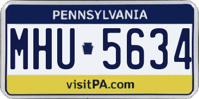 PA license plate MHU5634