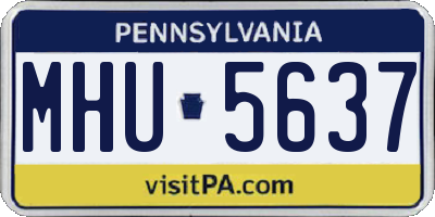 PA license plate MHU5637