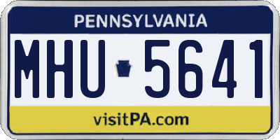PA license plate MHU5641
