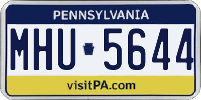 PA license plate MHU5644