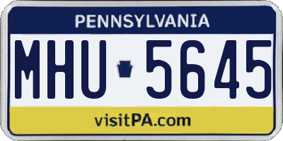 PA license plate MHU5645