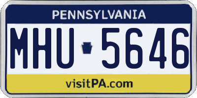 PA license plate MHU5646