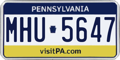 PA license plate MHU5647