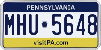 PA license plate MHU5648