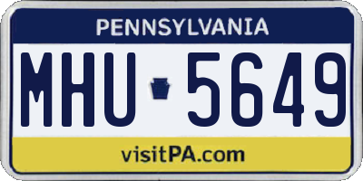 PA license plate MHU5649