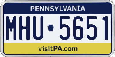 PA license plate MHU5651