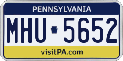 PA license plate MHU5652