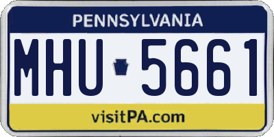 PA license plate MHU5661