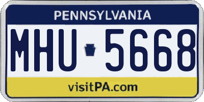 PA license plate MHU5668