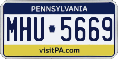 PA license plate MHU5669