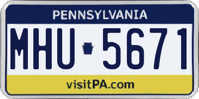 PA license plate MHU5671