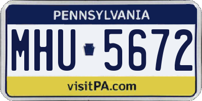 PA license plate MHU5672