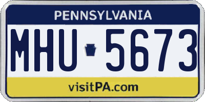 PA license plate MHU5673