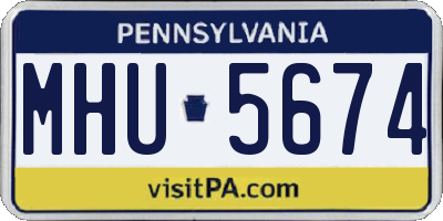 PA license plate MHU5674