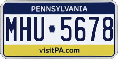 PA license plate MHU5678