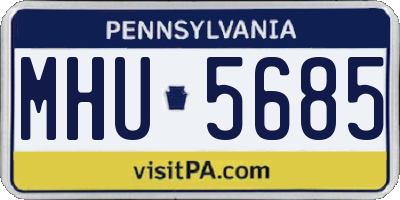PA license plate MHU5685