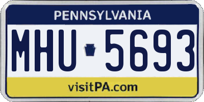 PA license plate MHU5693