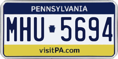 PA license plate MHU5694
