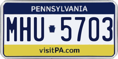 PA license plate MHU5703