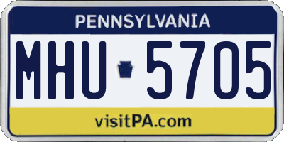 PA license plate MHU5705
