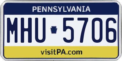 PA license plate MHU5706