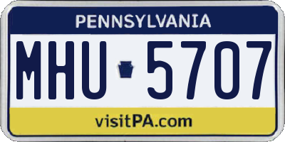 PA license plate MHU5707