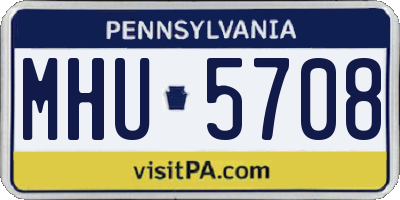 PA license plate MHU5708