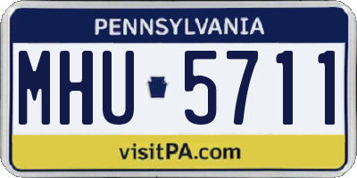 PA license plate MHU5711