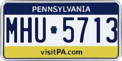 PA license plate MHU5713
