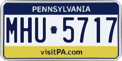 PA license plate MHU5717