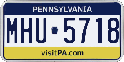 PA license plate MHU5718