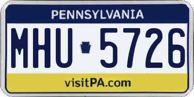 PA license plate MHU5726