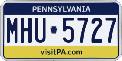 PA license plate MHU5727